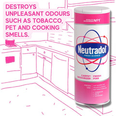 Neutradol Carpet Deodorizer Bad Smell Freshener Fresh Pink 350G
