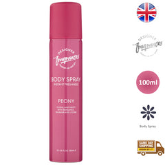 Designer Fragrances Body Spray Instant Freshness Peony Fragrance 100ml