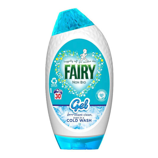 Fairy Non Bio Laundry Detergent Washing Gel Stain Remover Cold 30 Washes 1050ml