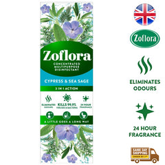 Zoflora Concentrate Multipurpose Disinfectant Surface Cypress & Sea Sage 250ml