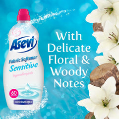 Asevi Clothes Fabric Softener Senstive Laundry Liquid Long Last 60 Washes 1.38L
