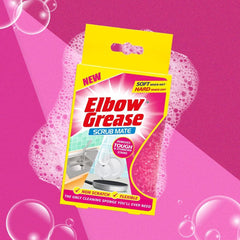 Elbow Grease Scrub Mate Pink Sponge Non Scratch Tough Stain Cleaner Remover