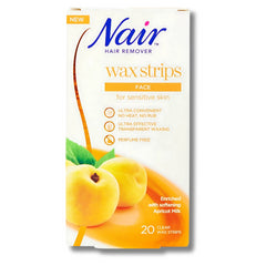 Nair Hair Remover Wax Strips Face With Apricot Milk Extract Long-Lasting Results