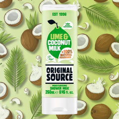 Original Source Body Shower Milk Gel Lime Coconut Milk Fresh Natural Scent 250ml