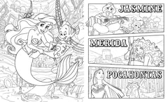 Disney Princess Mega Colouring Book Favourite Characters For Kids Boys Girls