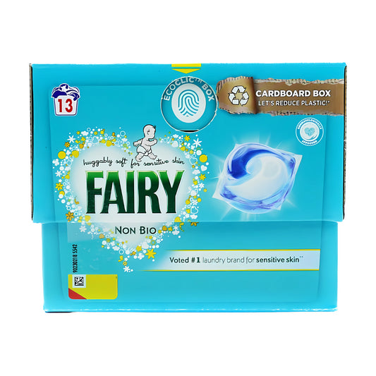 Fairy Laundry Detergent Liquid Washing Pods Capsules Non Bio 13 Washes
