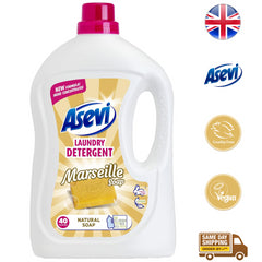 Asevi Laundry Detergent Washing Liquid Fabric Stain Remover Marseille Soap 2.28L