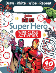 Marvel Avengers Iron Man Clean Wipe Activities Book For Kids Draw Write Repeat