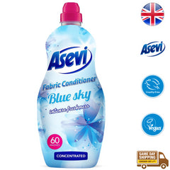 Asevi Clothes Fabric Softener Blue Laundry Liquid Long Lasting 60 Washes 1.38L