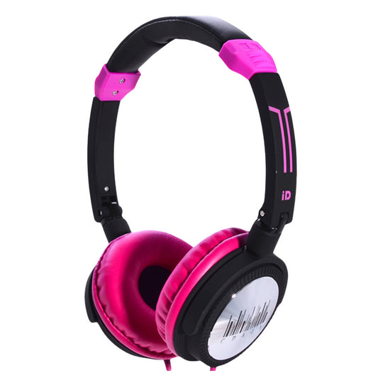Idance Crazy 111 Dj Portable Headphones Inline Mic Pink & Black Ipod Iphone Ipad