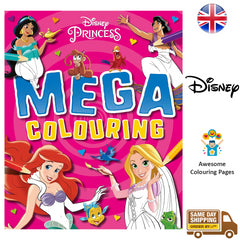 Disney Princess Mega Colouring Book Favourite Characters For Kids Boys Girls