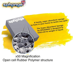 Sph2Onge Cleaning Sponge Non Drip Super Absorbent Surface Dirt Cleaner Grey