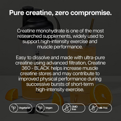 Protein Works Creatine 360 Black Innovation Unflavoured 500g 166 Servings Creatine Monohydrate