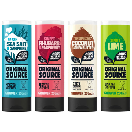 Original Source Shower Gel Natural Fragrance Vegan Paraben Cruelty Free 4X250ml