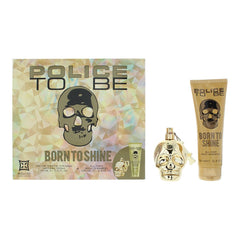 Police To Be Born To Shine For Man 2 Piece Gift Set:EDT 75ml, Body Shampoo 100ml