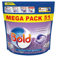 Bold All In 1 Pods Laundry Detergent Tablet For Washing Lavender & Camomile 51W