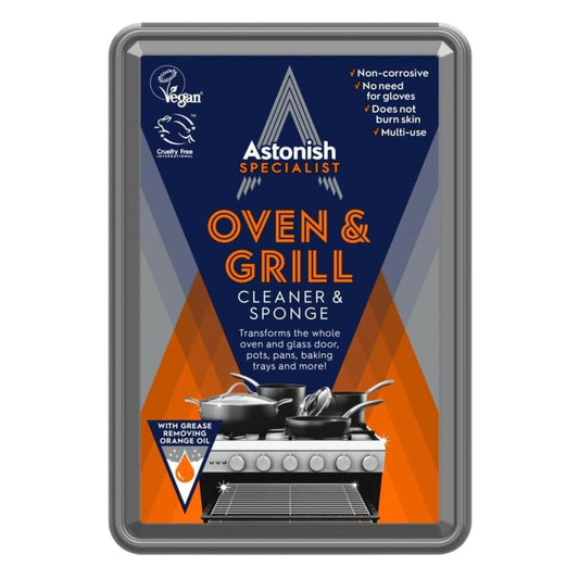 Astonish Specialist Oven & Grill Cleaner & Sponge 250G Break Down Tough Grease