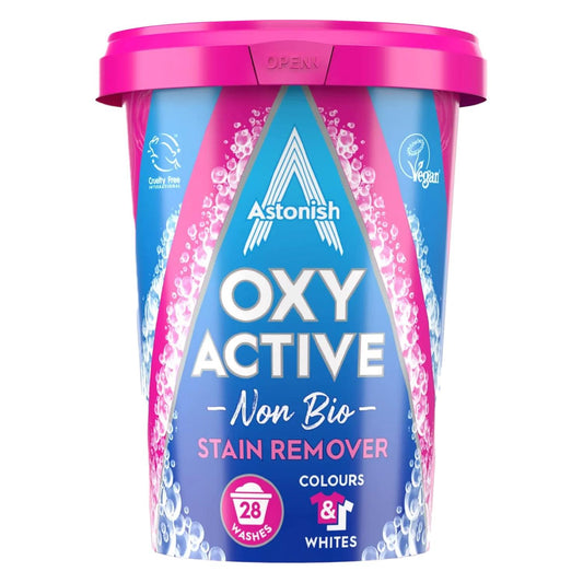 Astonish Oxy Active Non-Bio Stain Remover Colour Whites Laundry Booster 28W 625G
