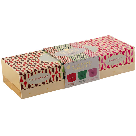 Pan Aroma 3 Day Christmas 3 Festive Scented Wax Candles Seasonal Decor Gift Set