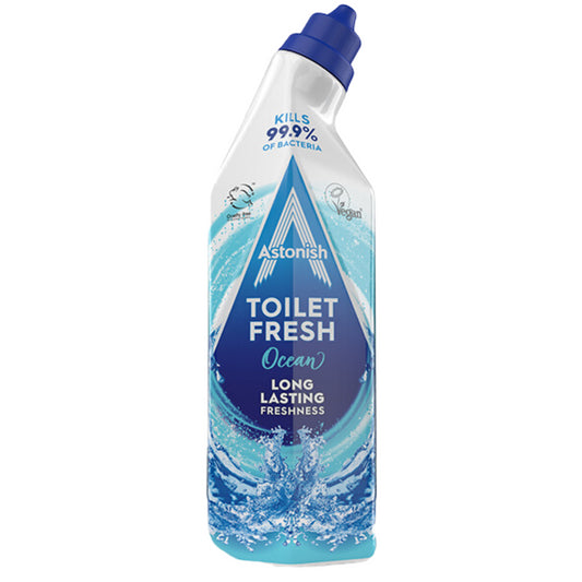 Astonish Toilet Fresh Gel Ocean Long Lasting Freshnes 750ml Kills Bacteria Clean