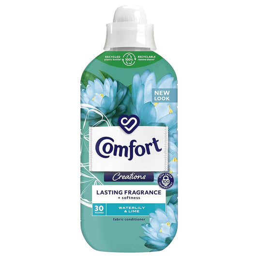 Comfort Fabric Conditioner Long Last Fragrance 30 Washes Water Lily & Lime 900ml