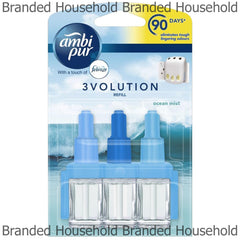 Ambi Pur 3Volution Diffuser Refills Home Air Freshener Plug In Ocean Mist 20ml