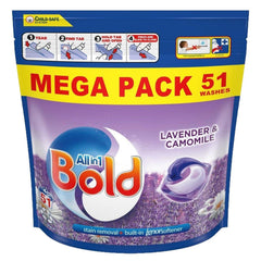 Bold All In 1 Pods Laundry Detergent Tablet For Washing Lavender & Camomile 51W