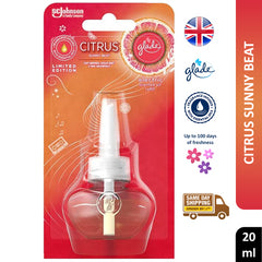 Glade Electric Plugin Citrus Sunny Beat Scented Oil Fragrance Air Refill 20ml