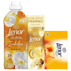 Lenor In Wash Scent Booster, Fabric Conditioner, Tumble Dryer Sheets Bundle Set