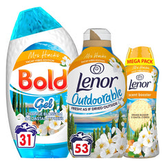 Bold Laundry Detergent Gel Lenor Outdoorable & In Wash Scent Booster Bundle Set