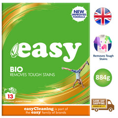 Easy Bio Washing Powder Removes Tough Stains Laundry Cloth Detergent -884G X1