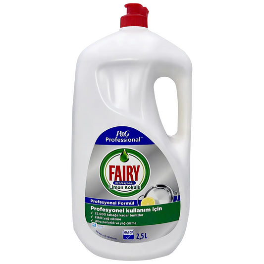 Fairy Washing Up Liquid Kitchen Dish Grease Cleaner Dirt Stain Remov Lemon 2.5L