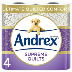 Andrex Toilet Rolls Supreme Quilts Tissue Paper Sheet Soft Cushiony Layer