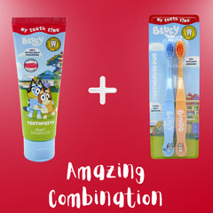 Bluey Toothbrush Toothpaste Wash Mitt Bubble Bath Shampoo-Conditioner Bundle Set