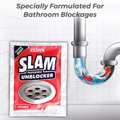 Kilrock Slam Plughole Unblocker Kitchen Hair Clog Dirt Cleaner