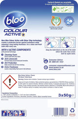 Bloo Colour Active Toilet Rim Block Long Lasting Freshness 3 Pack Flower 50G