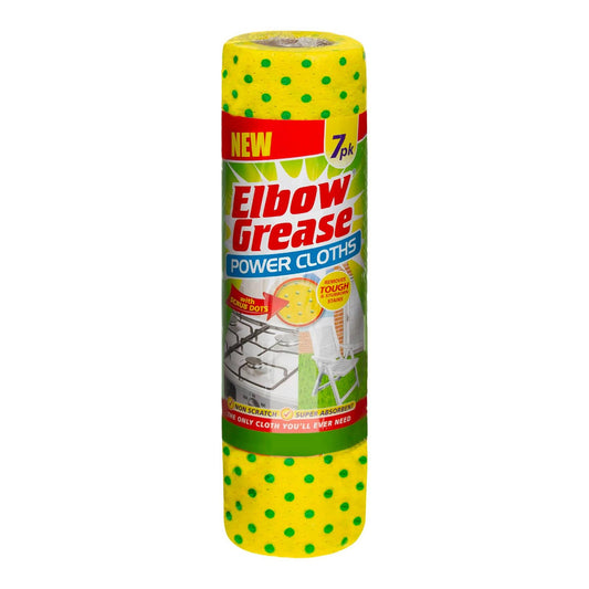 Elbow Grease Power Cloths Scrub Dots Removes Tough Stains Stubborn Grime 7Pk