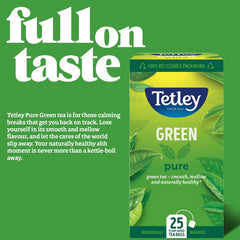 Tetley Tea Green Tea Bags Pure Green Individually Wrapped Sachets
