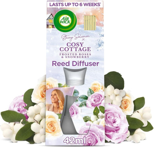 Airwick Reed Diffuser Home Air Freshener Oil Frosted Roses Snowberry 42ml