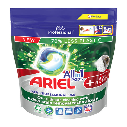 Ariel All In 1 Pods Stain Buster Laundry Detergent Liquid Capsule Tablet 45 Wash