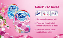 Bloo All In 1 Brilliant Toilet Gel Rim Block Cleaner Freshener Spring Rain 42G