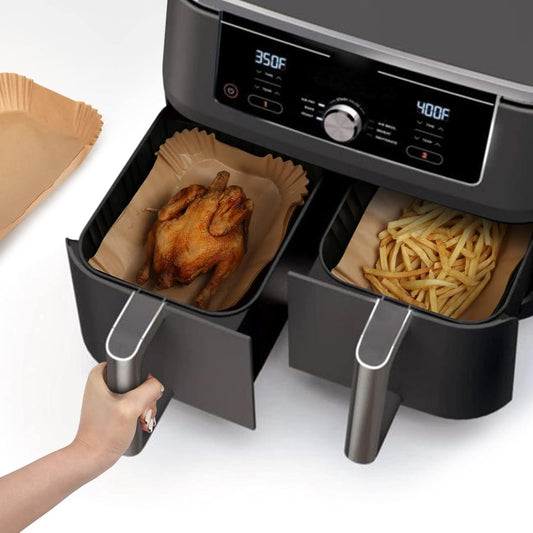 Air Fryer Disposable Non-Stick Baking Steamer Rectangle 50Pcs Paper Parchment