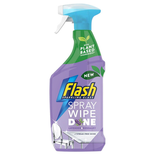 Flash Spray Wipe Done All Purpose Glass Surface Cleaner Lavender Rosemary 800ml