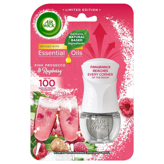 Air Wick Plug In Refills Air Freshner Pink Prosecco Raspberry Scent Oil 19ml X1