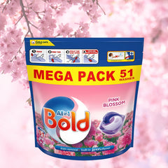 Bold All In 1 Pods 51W Laundry Detergent Washing Stain Remover Pink Blossom