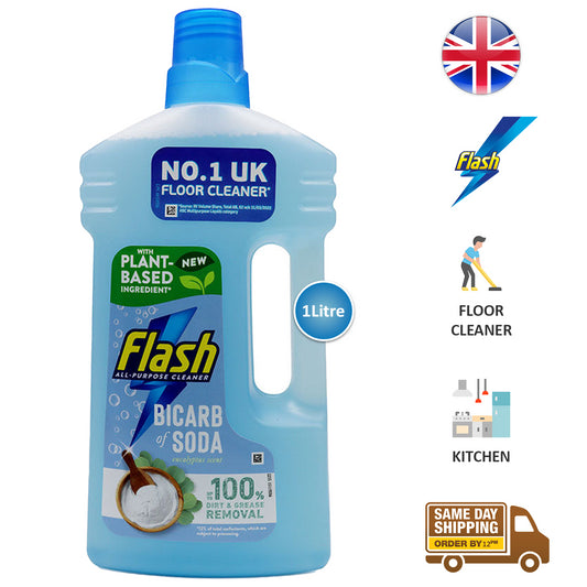 Flash All Purpose Liquid Cleaner Multi Surface Dirt Remover Bicarb Of Soda 1L