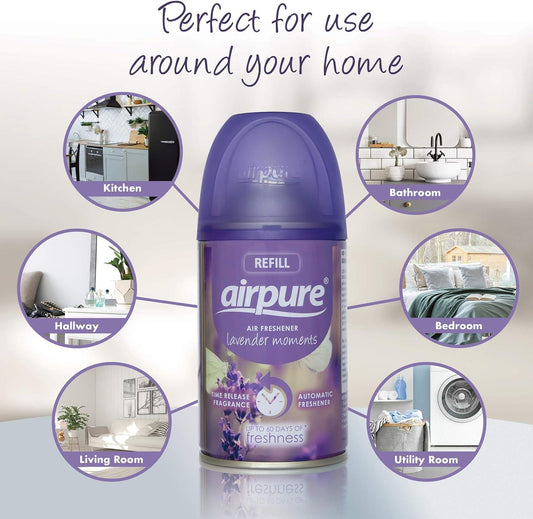 Airpure Air Freshener Refills Home Room Fragrance Spray Lavender Moments 250ml