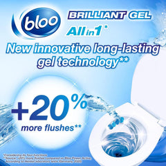 Bloo All In 1 Brilliant Toilet Gel Rim Block Cleaner Freshener Arctic Ocean 42G
