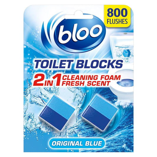 Bloo Toilet Blooks 2 In 1 Original Blue Cleaning Foam Fresh Scent Anti-Limescale