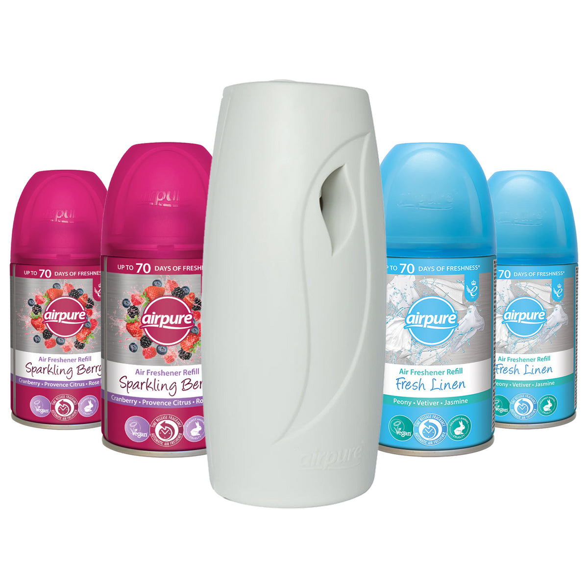 Airpure Automatic Air Freshener Spray Machine Refill Fragrance Spray Bundle Set